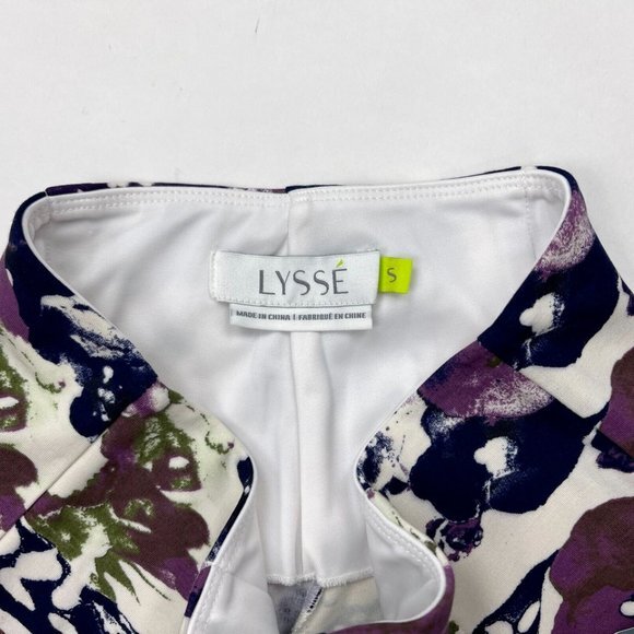 LYSSE 1306 Tummy Control Purple Floral Leggings Women S NWT High Rise Stretch - Picture 6 of 7